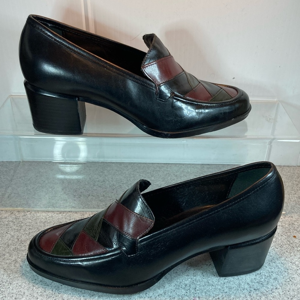 00’s Worthington black leather dress pumps‎ square heel Size 6. Box 17